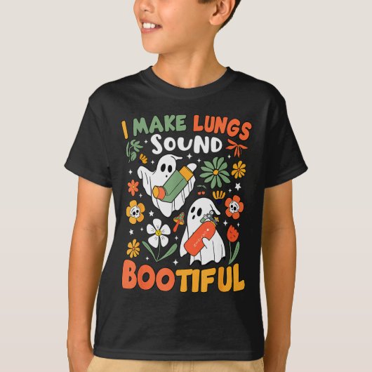 I Make Lungs Sound Bootiful Resratory Therast Hall Tシャツ (正面)