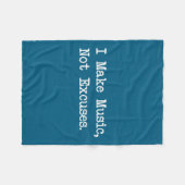 I Make Music, Not Excuses Funny Quotes  フリースブランケット (正面(横))