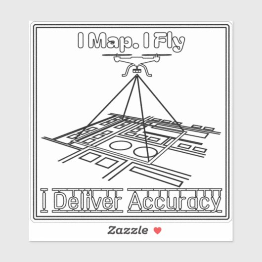I map, I fly drone sticker シール (シート)