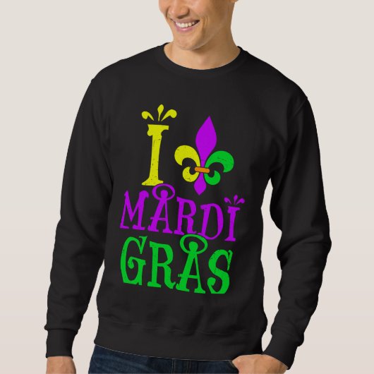 I Mardi Gras Fleur De Lys Symbol Women Men New Orl スウェットシャツ (正面)