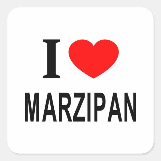I MARZIPAN I ❤️ LOVE MARZIPAN IハートMARZIPAN スクエアシール (正面)