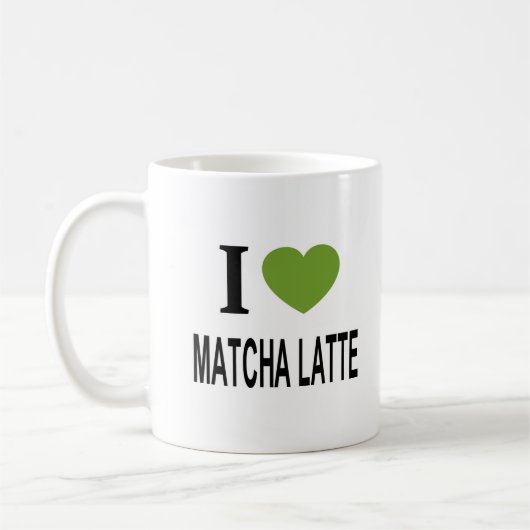 I MATCHA❤️ラテI LOVE MATCHAラテIハートMATC コーヒーマグカップ (左)