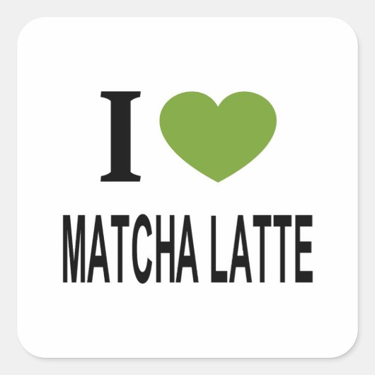 I MATCHA❤️ラテI LOVE MATCHAラテIハートMATC スクエアシール (正面)