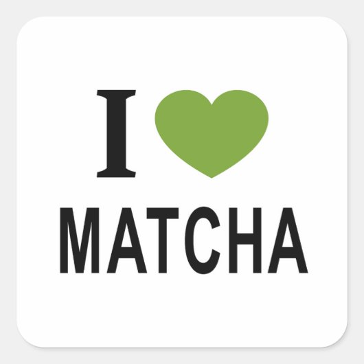 I MATCHA ❤️ I LOVE MATCHA IハートMATCHA スクエアシール (正面)