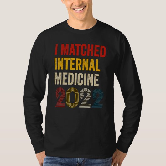 I Matched Internal Medicine 2022 ResidencyレトロV Tシャツ (正面)
