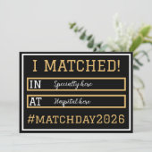 I Matched Match Day Announcement 招待状 (スタンド正面)