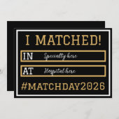 I Matched Match Day Announcement 招待状 (正面/裏面)