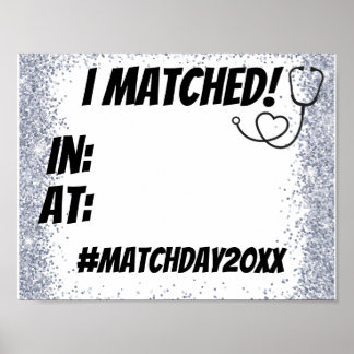 I Matched! Match Day Party Photo Prop ポスター