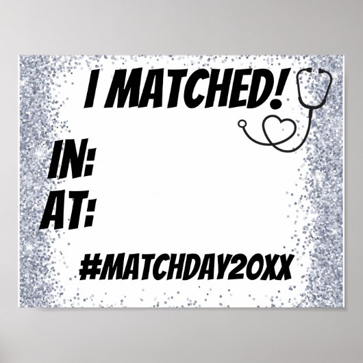 I Matched! Match Day Party Photo Prop ポスター (正面)