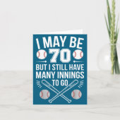 I May Be 70 Baseball Player 70th Birthday Party  カード (正面)