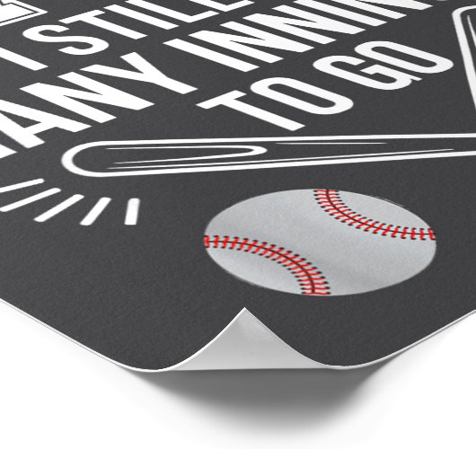 I May Be 70 Baseball Player 70th Birthday Party  ポスター (角)