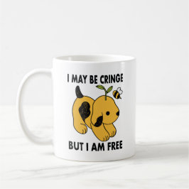 I May Be Cringe But I am Free Cute Puppy コーヒーマグカップ