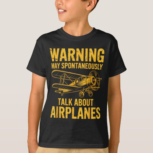 I May Sntaneously Talk About Airplanes Funny Airpl Tシャツ (正面)