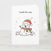 I Melt for You Cute Puchi Dōshi Snowman カード (正面)