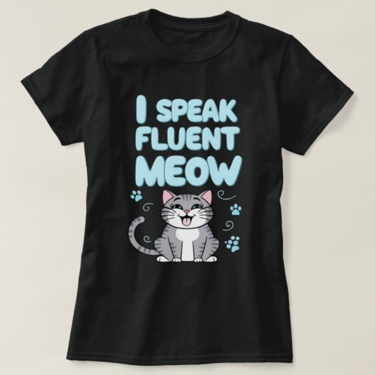 I Meow 話 Blk Womens Tシャツ (デザイン正面)