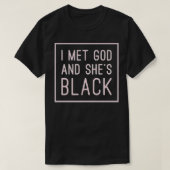I Met God And Sheu2019s Black Pullover Tシャツ (デザイン正面)