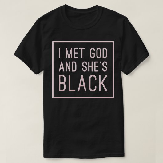 I Met God And Sheu2019s Black Pullover Tシャツ (デザイン正面)
