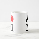 I ♥ MI (Iのハートミシガン州)の両面マグ コーヒーマグカップ (中央)