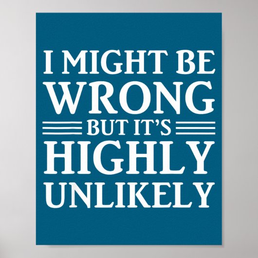 I Might Be Wrong But It's Highly Unlikely Sarcasti ポスター (正面)