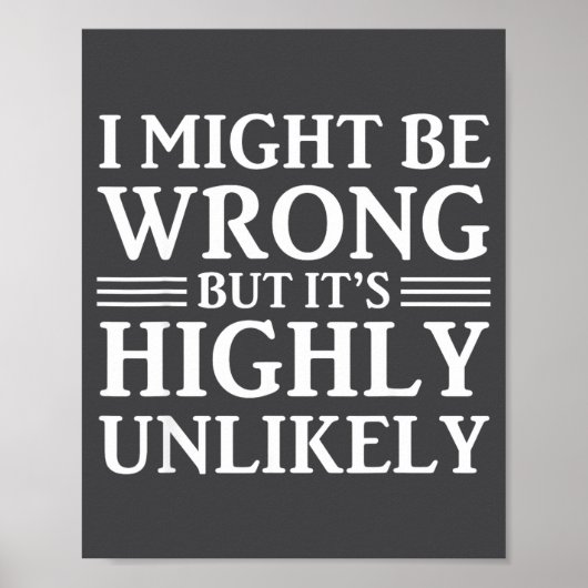 I Might Be Wrong But It's Highly Unlikely Sarcasti ポスター (正面)