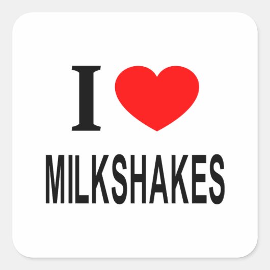 I MILKSHAKES I ❤️ LOVE MILKSHAKES I MILKSHAKハート スクエアシール (正面)