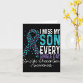 I Miss My Son Every Single Day Suicide Prevention  カード (黄色い花)