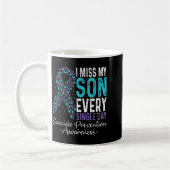 I Miss My Son Every Single Day Suicide Prevention  コーヒーマグカップ (左)