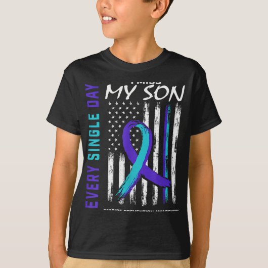 I Miss My Son Suicide Awareness Prevention America Tシャツ (正面)