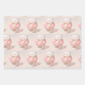 「I Miss You」：かわいい寝猫のカップケーキアート ラッピングペーパーシート (正面2)