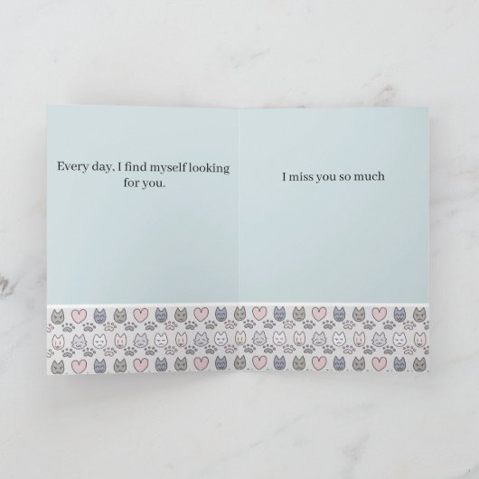 I Miss You Cat カード (内部)