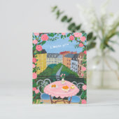 I Miss You Paris Balcony Tea w Views Art ポストカード (スタンド正面)