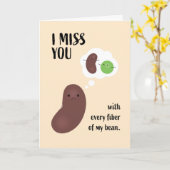 I Miss You with Every Fiber of My Bean Pun カード (黄色い花)