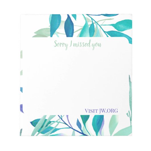 I missed you customize texts JW.org ノートパッド (正面)