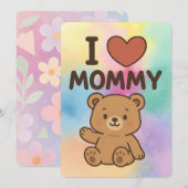 I Mommy – 愛❤️らしい熊の子供グリーティングカード シーズンカード (正面/裏面)