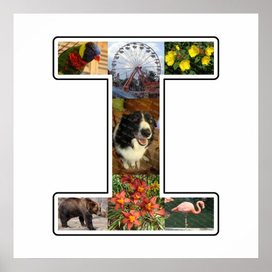 I Monogram独自の7カスタム枚の写真コラージュを作成 ポスター (正面)