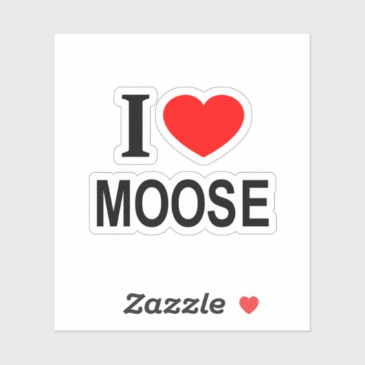I MOOSE I ❤️ LOVE MOOSE IハートMOOSE Vinyl シール (シート)