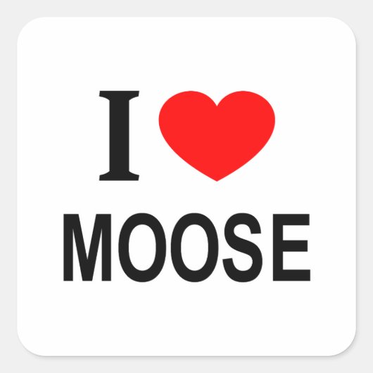I MOOSE I MOOSE I❤️ MOOSEハート スクエアシール (正面)