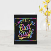 I Mostly Do Butt Stuff At The Gym Joke Tee Tie Dye カード (黄色い花)