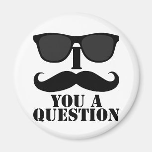 i mustache you a questionおもしろいブラックサングラス マグネット