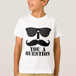 i mustache you a questionおもしろいブラックサングラス tシャツ