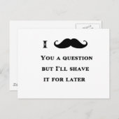 I mustache you a questionおもしろい画像 ポストカード (正面/裏面)