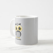 I mustache you a questionのフクロウ コーヒーマグカップ (正面左)