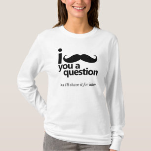 I mustache you a questionの女性長袖のワイシャツ tシャツ