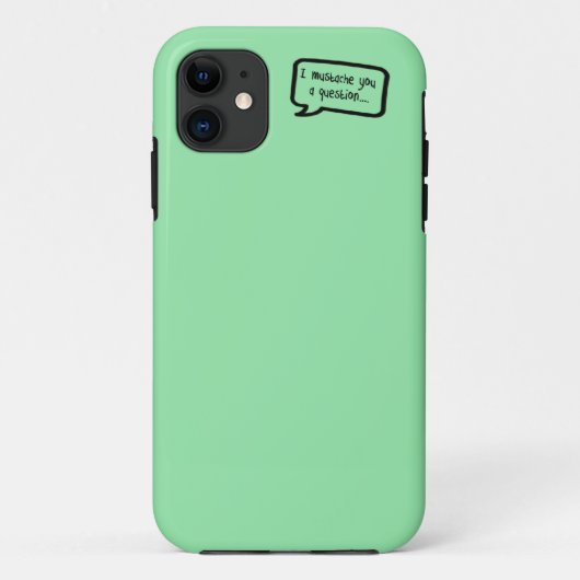 i mustache you a questionの小型パステル調の緑 Case-Mate iPhoneケース (裏面)