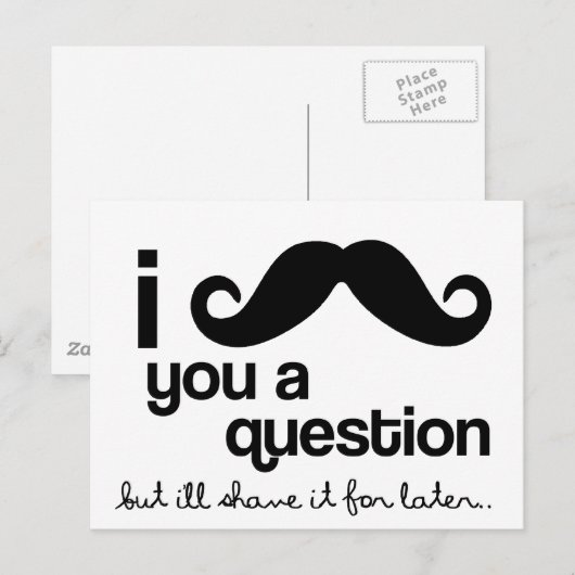 i mustache you a questionはがき ポストカード (正面/裏面)
