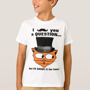 I mustache you a questionひげユーモアかわいい猫 tシャツ