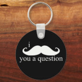 I mustache you a questionチェーン キーホルダー (正面)