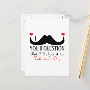 I mustache you a questionバレンタインデー シーズンポストカード