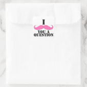 I mustache you a questionピンクの口ひげ スクエアシール (バッグ)