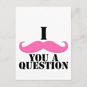 I mustache you a questionピンクの口ひげ ポストカード